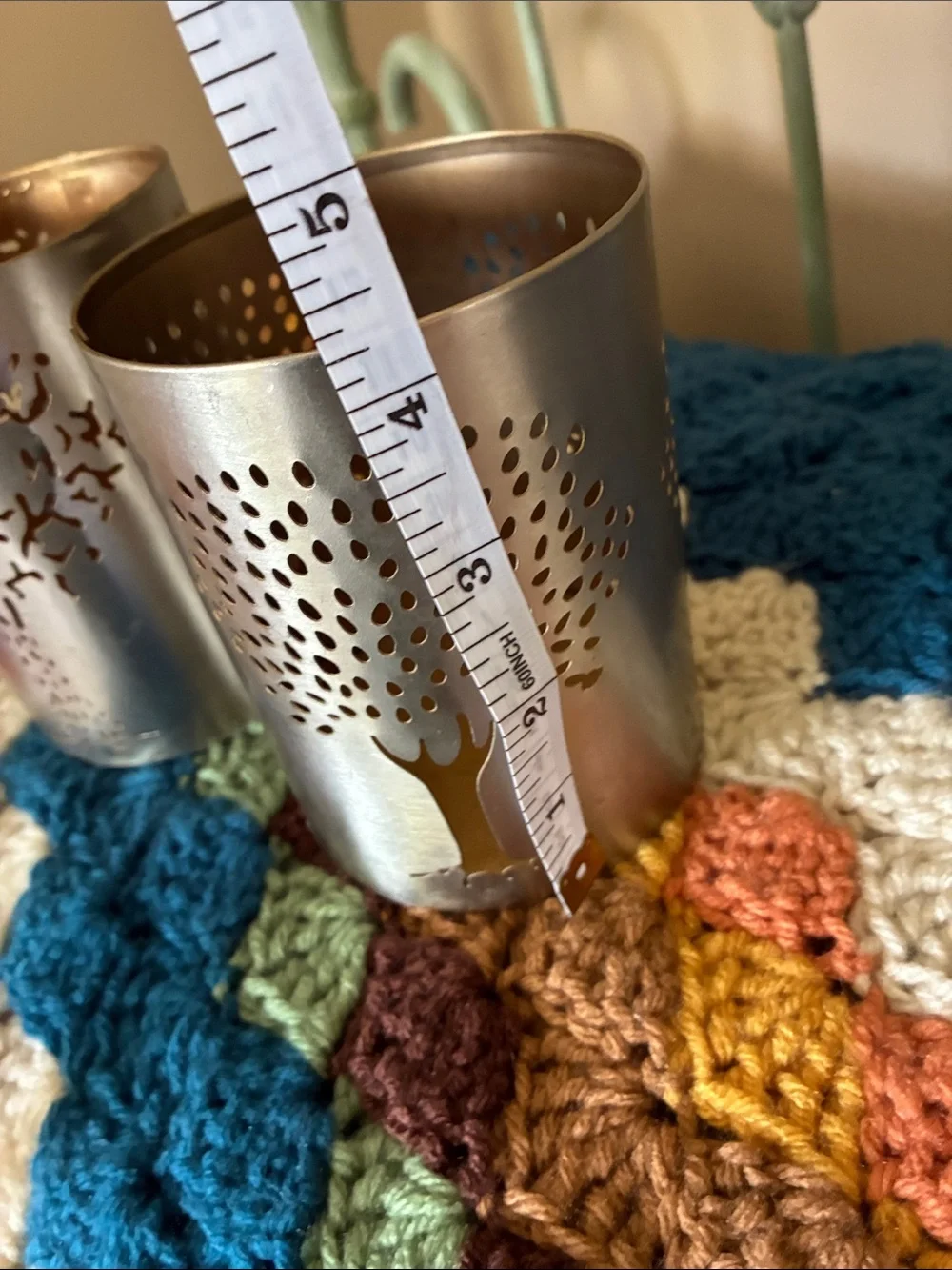 Tree Cutout Metal Votive Holders - Pair
